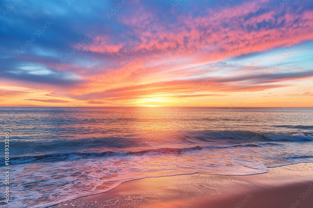 Sunset sky over sea and beach Sunset sky over sea and beach