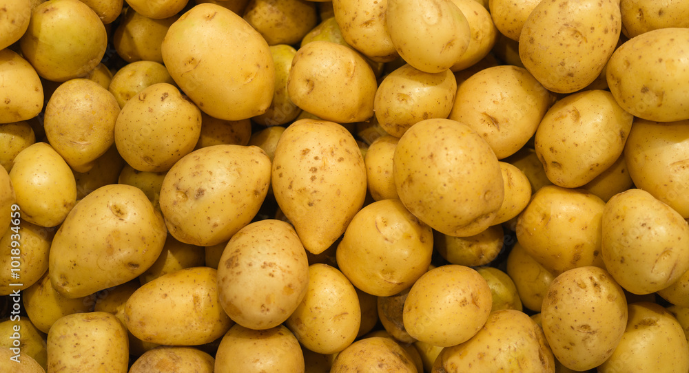 Potatoes top view background Potatoes top view background