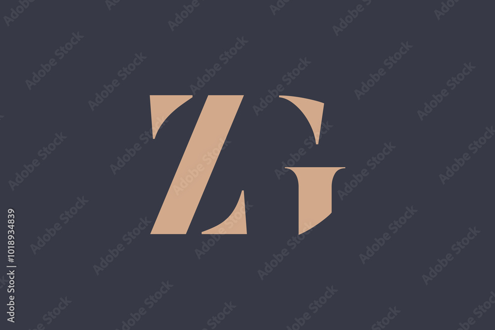Abstract letter ZC logo. This logo icon incorporate with abstract shape in the creative way. Minimalist abstract letter logo. Abstract letter ZC logo. This logo icon incorporate with abstract shape in the creative way. Minimalist abstract letter logo.