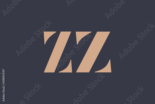 Abstract letter ZV logo. This logo icon incorporate with abstract shape in the creative way. Minimalist abstract letter logo.