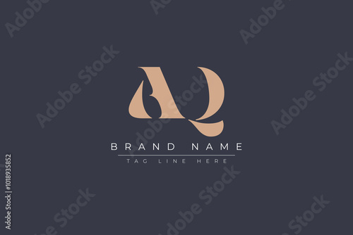 Abstract letter AQ logo. This logo icon incorporate with abstract shape in the creative way. Minimalist abstract letter logo.