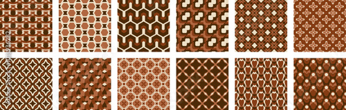 Luxury premium cover design set. Abstract background with brown line pattern. Royal vector template for menu, brochure, flyer layout