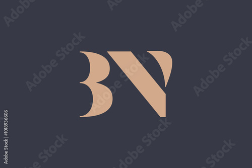 Abstract letter BN logo. This logo icon incorporate with abstract shape in the creative way. Minimalist abstract letter logo.