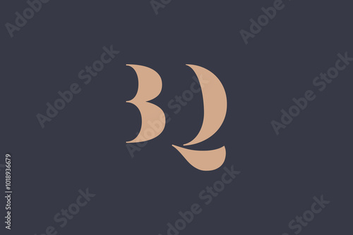 Abstract letter BQ logo. This logo icon incorporate with abstract shape in the creative way. Minimalist abstract letter logo.