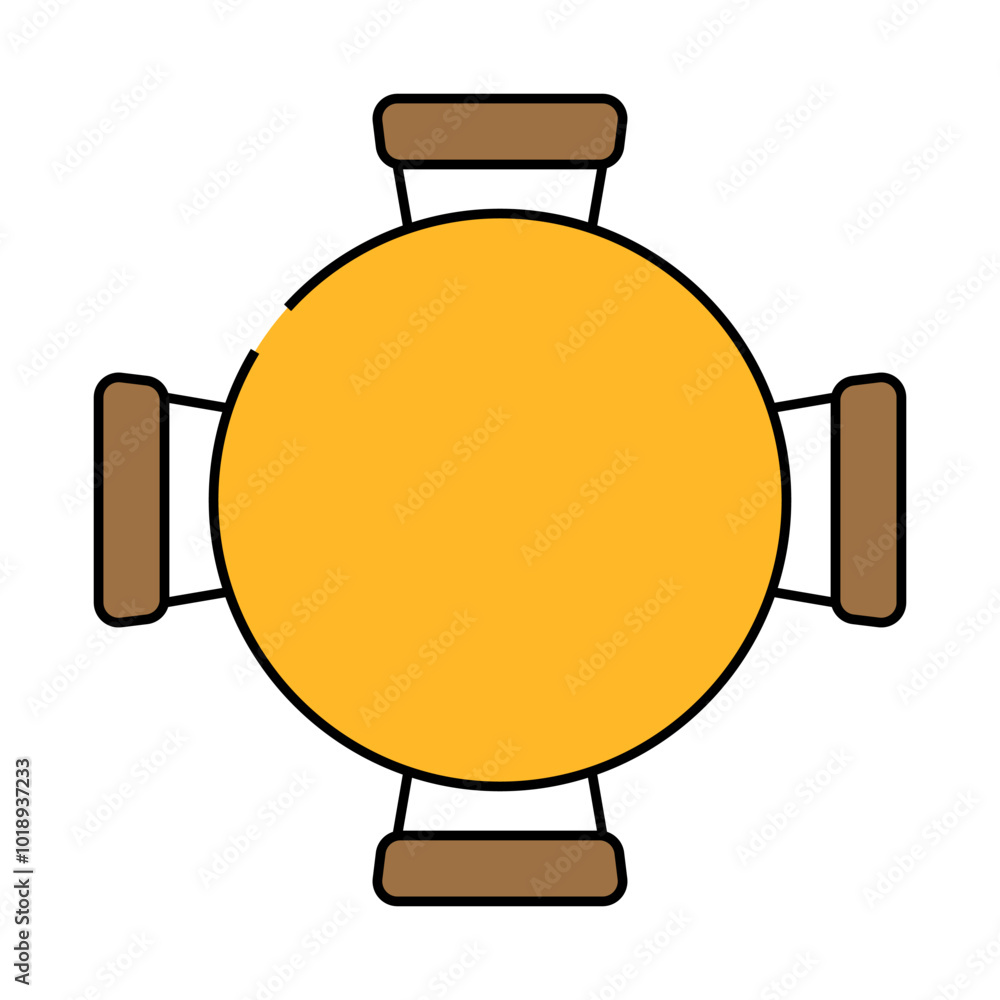 Fototapeta premium round table chair top view line icon vector. round table chair top view sign. isolated symbol illustration