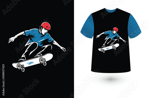 animal skateboard T-shirt design, sicker vector illustration 