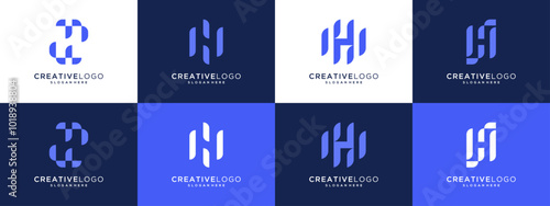 Collection of Letter H logo design graphic ideas. initial vector illustration based icon template.