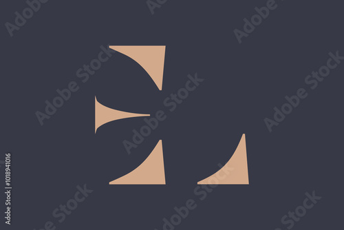 Abstract letter EK logo. This logo icon incorporate with abstract shape in the creative way. Minimalist abstract letter logo.