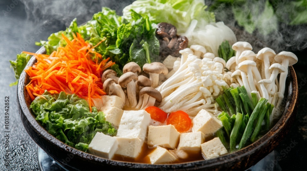 Fresh Ingredients for a Healthy Hot Pot Meal Fresh Ingredients for a Healthy Hot Pot Meal