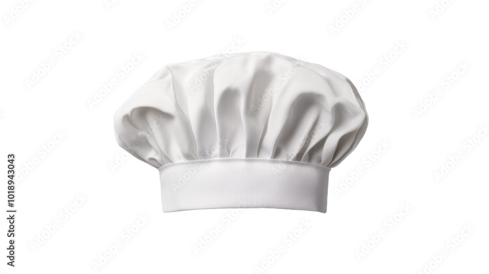 A white chef's hat with a white band A white chef's hat with a white band