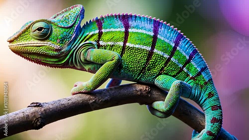 Wallpaper Mural  Colorful Chameleon on Branch in Nature Torontodigital.ca