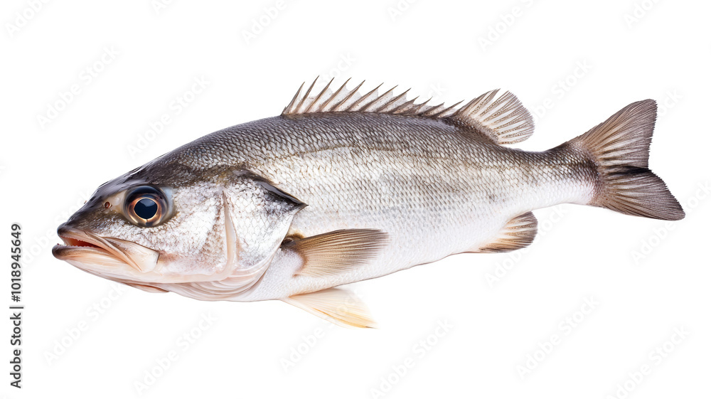 A fish is shown in a white background A fish is shown in a white background