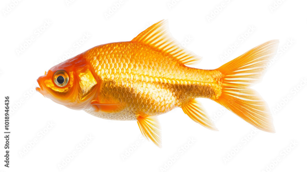 A goldfish swimming in a tank A goldfish swimming in a tank