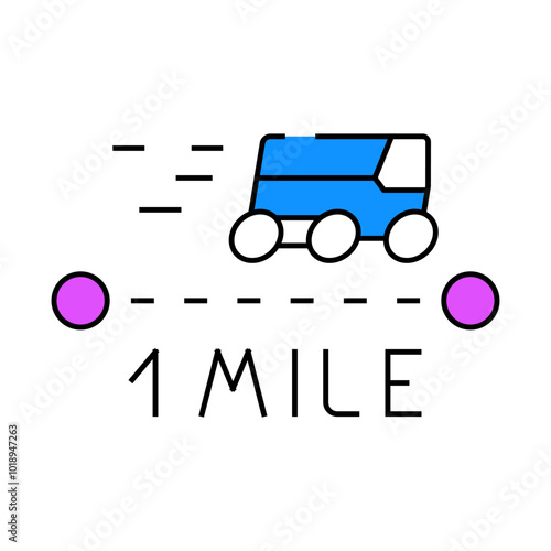 last mile delivery line icon vector. last mile delivery sign. isolated symbol illustration