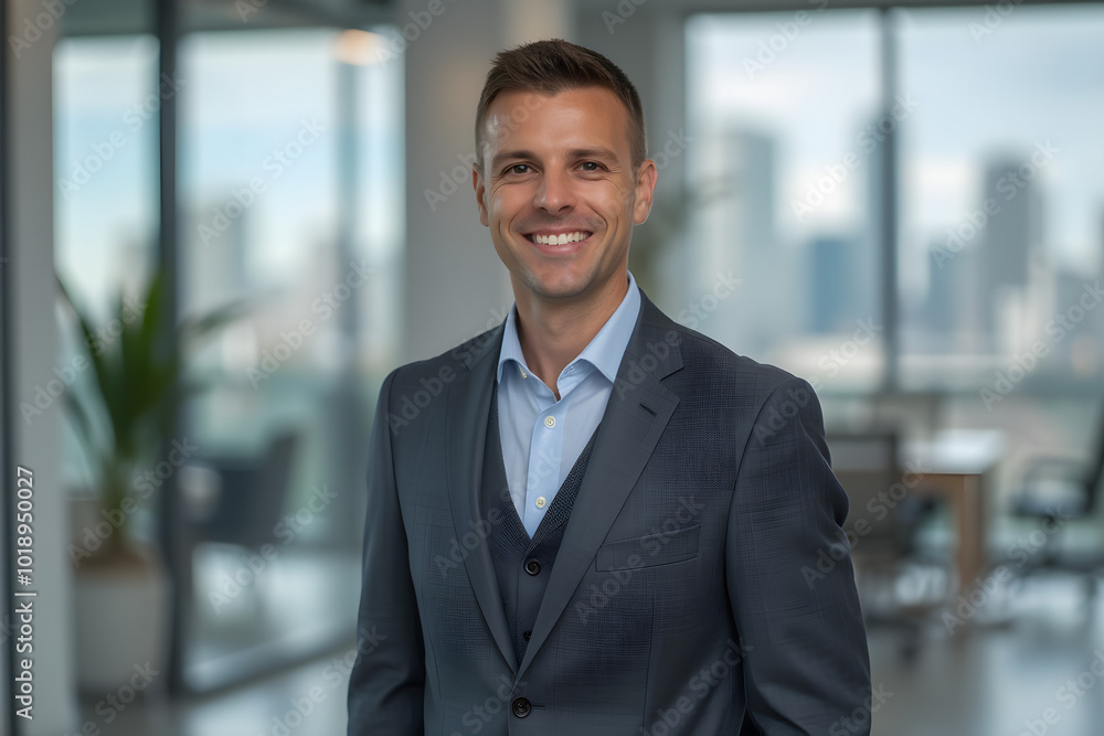 portrait of successful businessman consultant looking at camera and smiling inside modern office building portrait of successful businessman consultant looking at camera and smiling inside modern office building