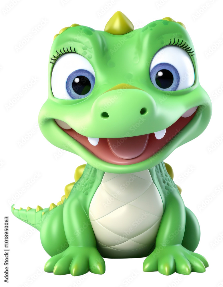 Fototapeta premium PNG Cute baby crocodile background cartoon animal plush.