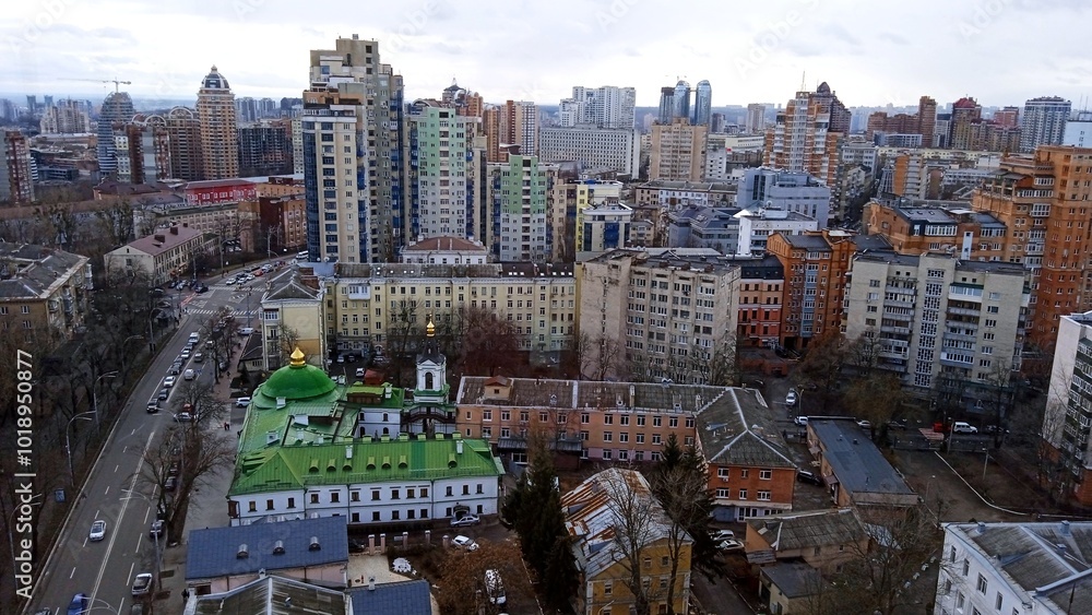 Fototapeta premium Kyiv aerial scenery