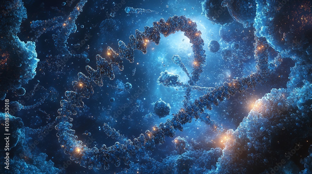 DNA strands and molecular structures representing CRISPR-Cas9 gene editing technology, focusing on genetic engineering, biotechnology innovation, and advancements in medical research DNA strands and molecular structures representing CRISPR-Cas9 gene editing technology, focusing on genetic engineering, biotechnology innovation, and advancements in medical research