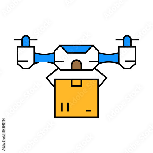 delivery drone line icon vector. delivery drone sign. isolated symbol illustration