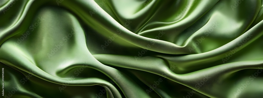 Silk fabric in a green color Silk fabric in a green color