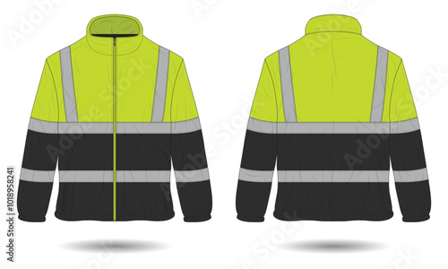 Hi vis work safety jacket mockup