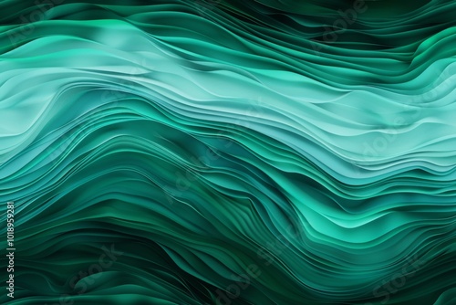 Abstract Green and Blue Waves