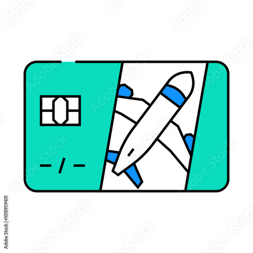 airline miles bank payment line icon vector. airline miles bank payment sign. isolated symbol illustration