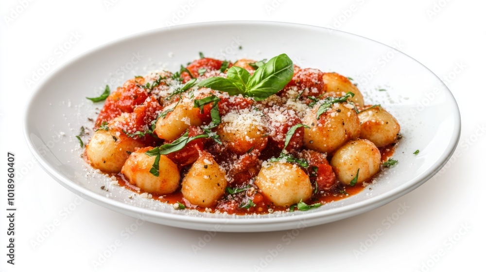Delicious Plate of Gnocchi with Tomato Sauce and Basil Delicious Plate of Gnocchi with Tomato Sauce and Basil
