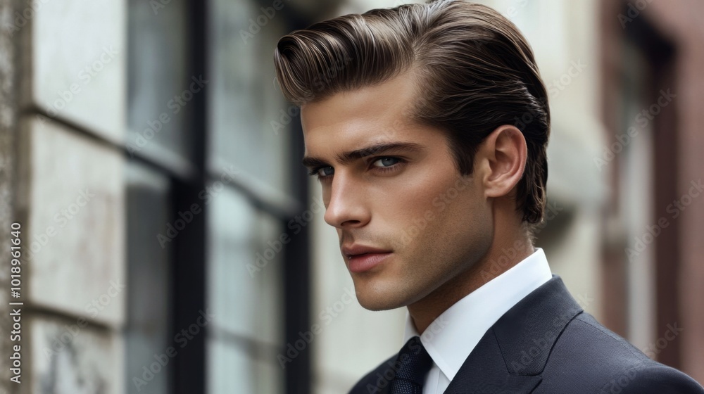 Stylish Man in Formal Attire at Urban Setting Stylish Man in Formal Attire at Urban Setting