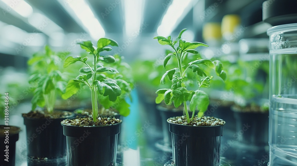 environmental science and biotechnology research concept in the lab, growing and studying plants for sustainable innovation and biological experimentation environmental science and biotechnology research concept in the lab, growing and studying plants for sustainable innovation and biological experimentation