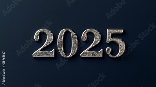 A stylized representation of the year 2025, featuring ornate numbers against a dark background.