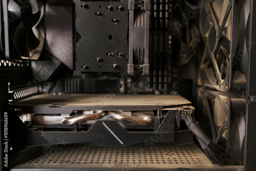 Interior of a dirty computer for maintenance photo