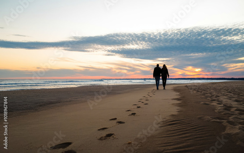 couple walking on the beach