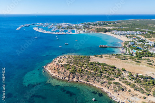 Didim coastline drone view in Turkey