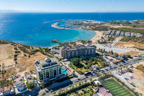 Fototapeta Naklejka Na Ścianę i Meble -  Didim coastline drone view in Turkey