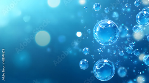 Wallpaper Mural Blue background, a simple picture of water molecules in blue and white colors, a science-themed mobile wallpaper design Torontodigital.ca