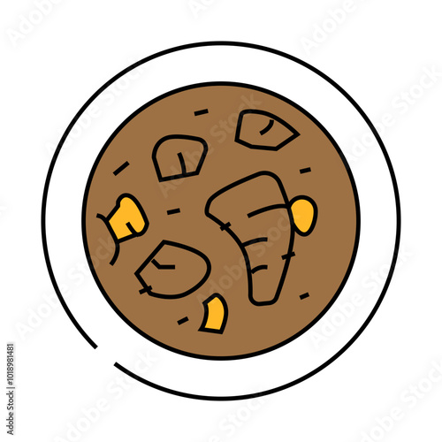 beef bourguignon french cuisine line icon vector. beef bourguignon french cuisine sign. isolated symbol illustration