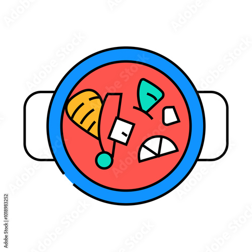 bouillabaisse french cuisine line icon vector. bouillabaisse french cuisine sign. isolated symbol illustration
