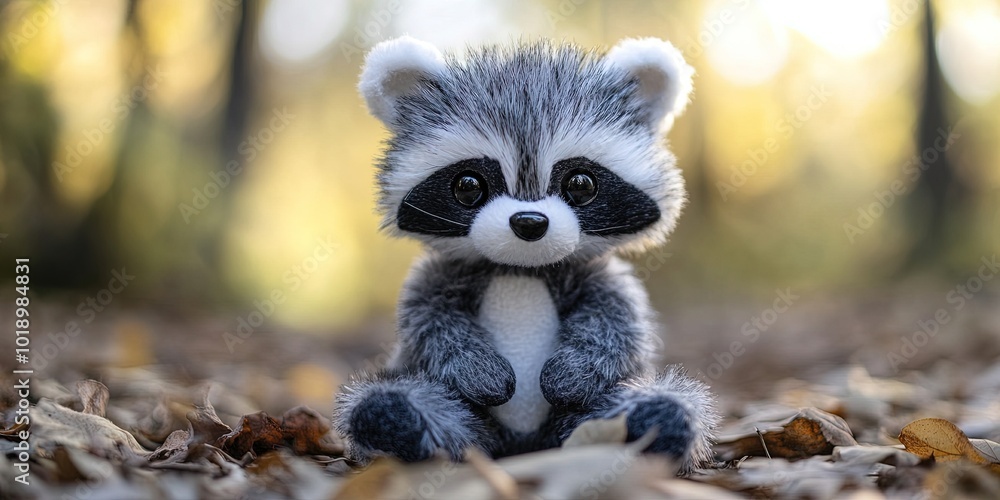 Fototapeta premium adorable stuffed animal raccoon 