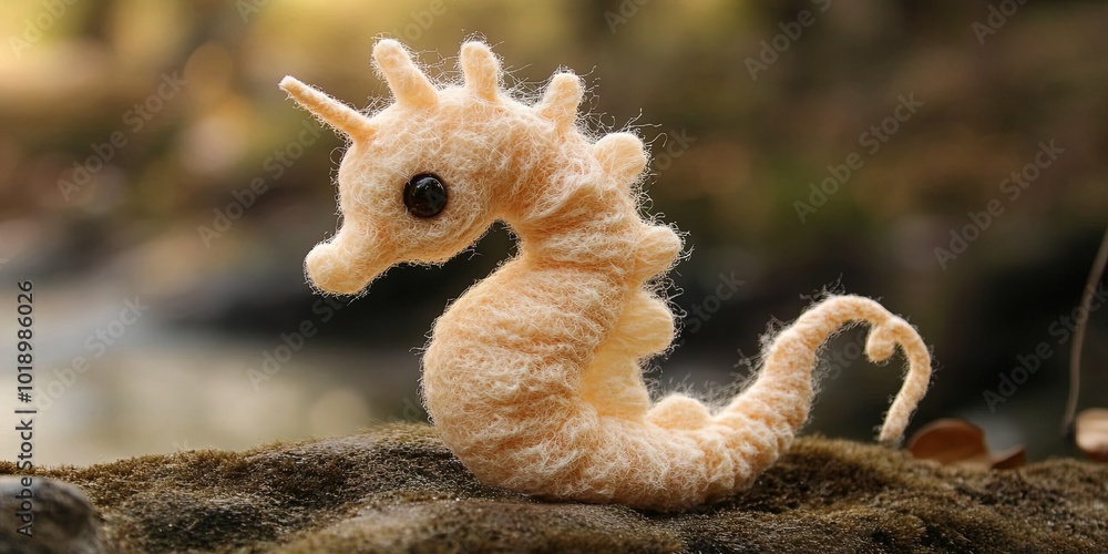 Obraz premium adorable stuffed animal seahorse