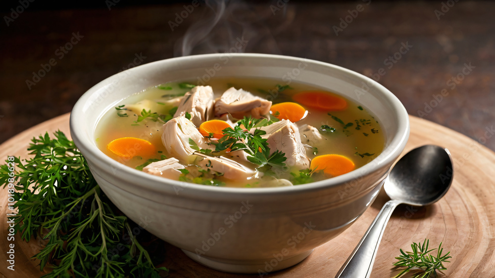Hearty Homemade Chicken Soup. Generative AI Hearty Homemade Chicken Soup. Generative AI