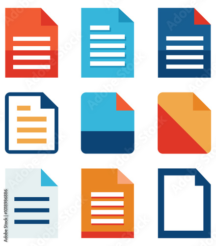 Document Icons Set. versatile document icons set ideal for office projects, presentations, and organizational designs.