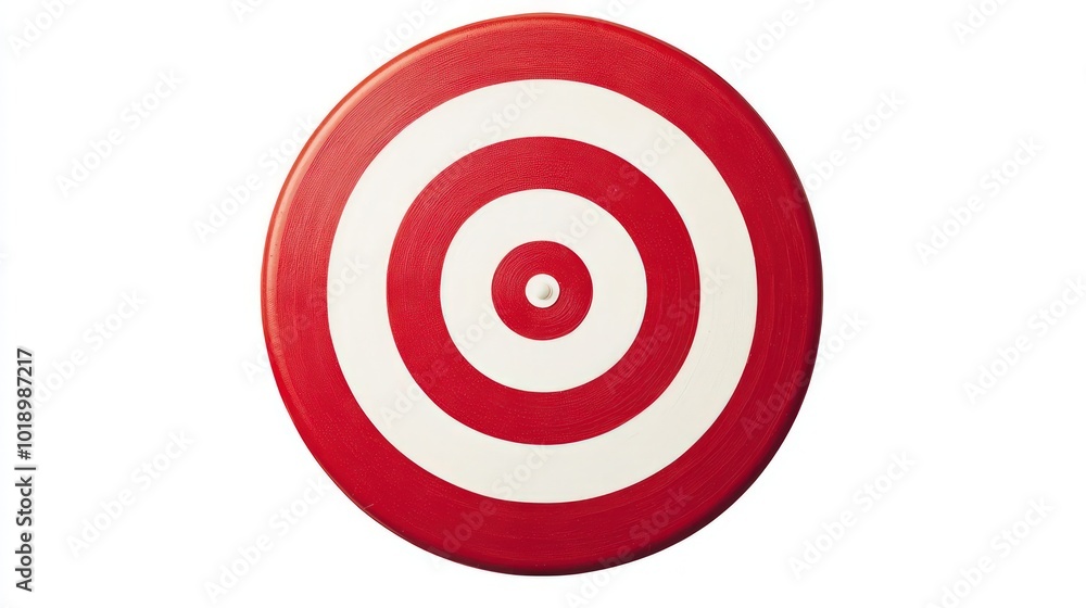 Bright red and white bullseye target isolated on a white background, ideal for archery or dart practice, emphasizing accuracy and focus Bright red and white bullseye target isolated on a white background, ideal for archery or dart practice, emphasizing accuracy and focus