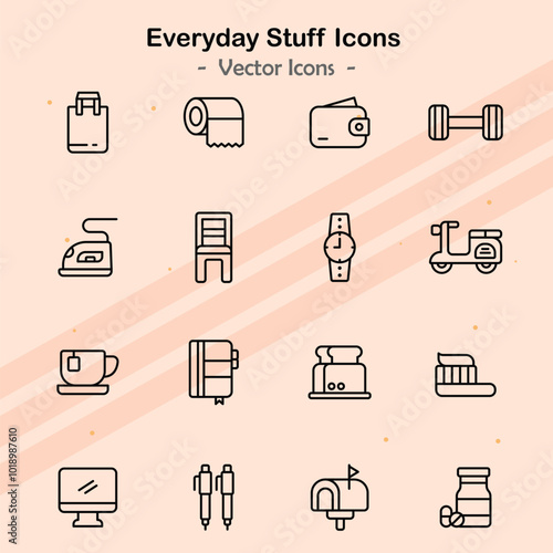 Icons showcasing additional themes related to everyday life.