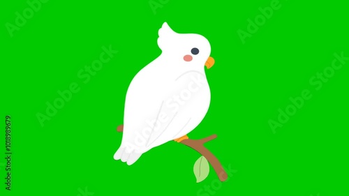 A vibrant cartoon parrot animation on a green screen, showcasing lively movements and colorful feathers perfect for children's content fun projects and creative visuals photo