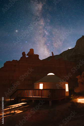 Yurt beneath the Milky Way photo