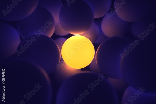 A glowing sphere or ball and illuminating the rest.