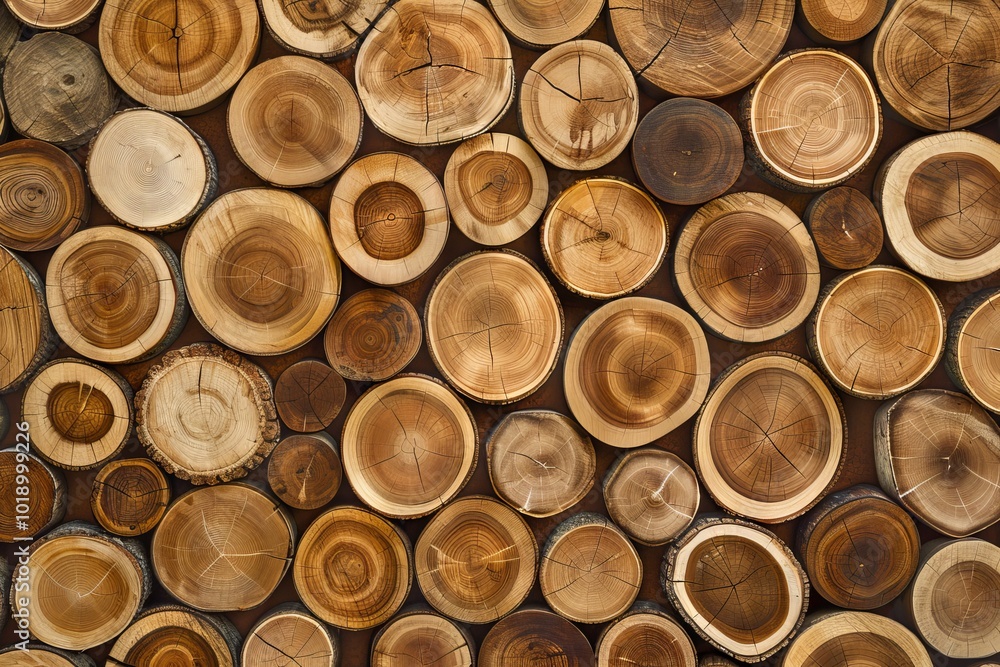 Wooden Wall Decor with Circular Wood Slices Wooden Wall Decor with Circular Wood Slices