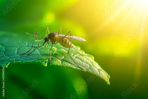 Wallpaper Mural Mosquito in Nature: A Macro Portrait of an Insect's Magnificence Torontodigital.ca
