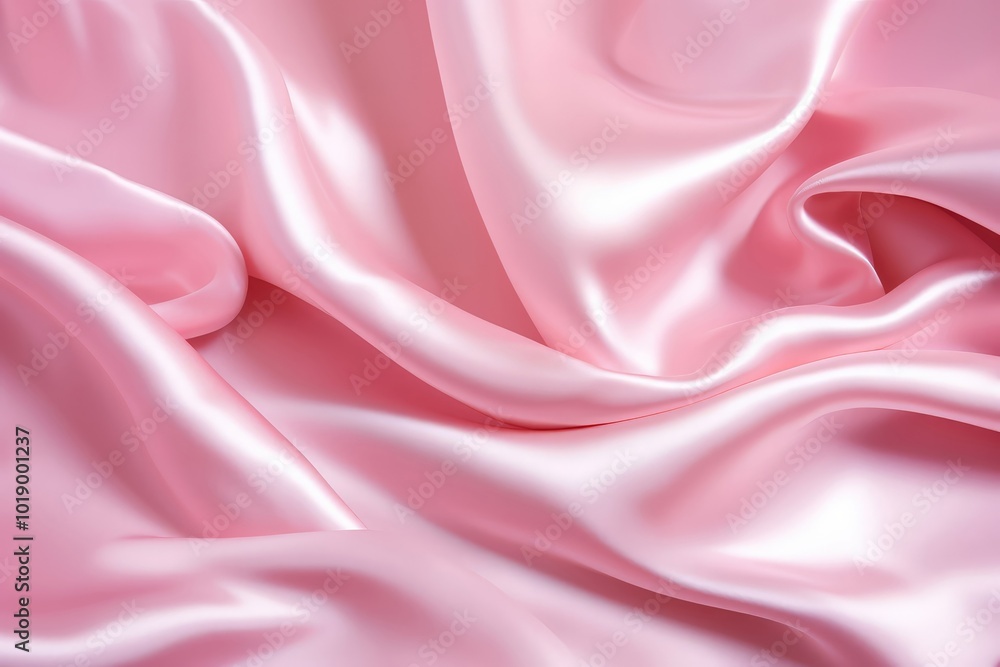 Shiny smooth luxury pink silk fabric. Abstract curve and wave decorative background with copy space. Backdrop for design card, poster, banner for award, reward, Christmas, birthday, wedding Shiny smooth luxury pink silk fabric. Abstract curve and wave decorative background with copy space. Backdrop for design card, poster, banner for award, reward, Christmas, birthday, wedding
